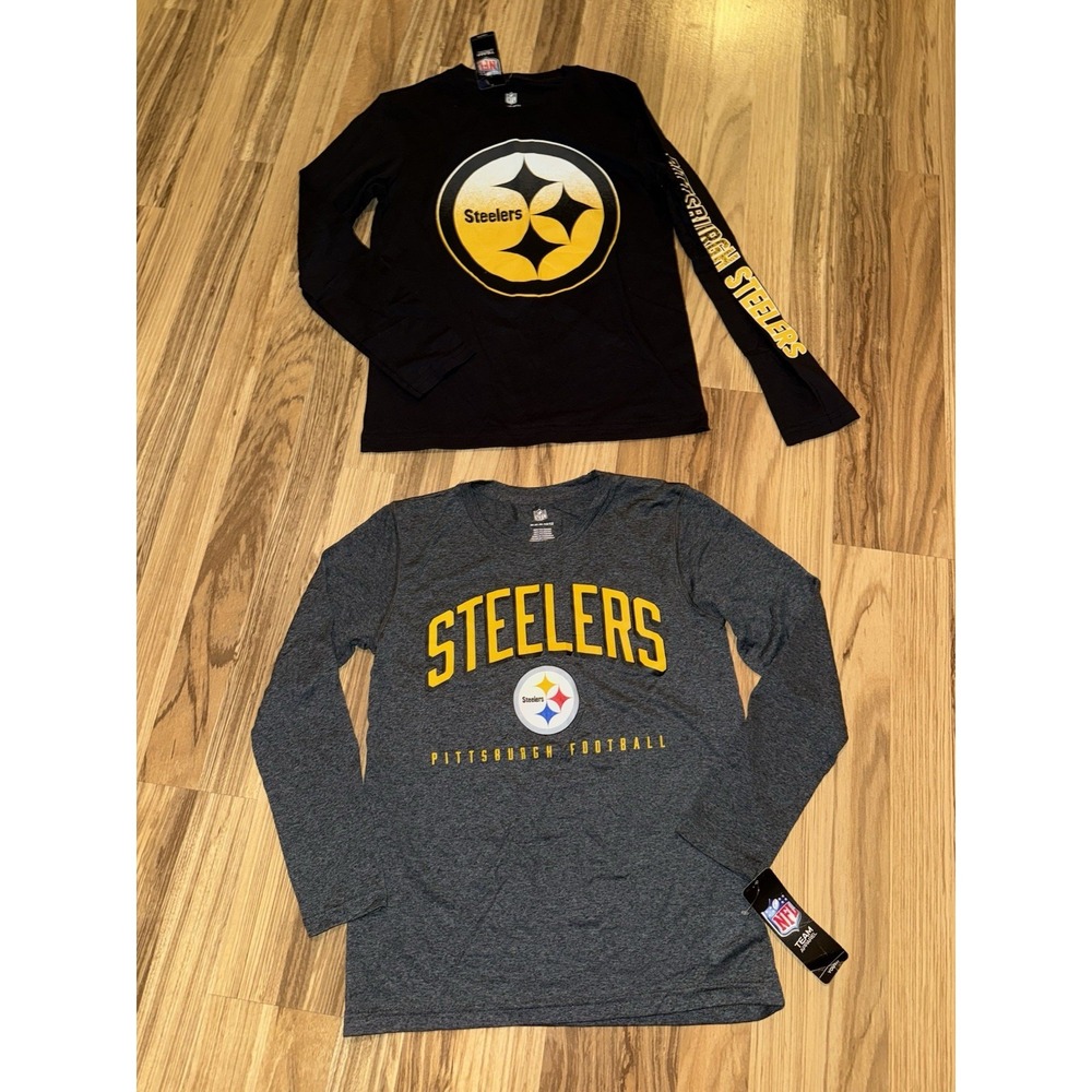 Pittsburgh Steelers NEW Boys Sz M 10/12 Lot Long Sleeve Shirt Tee Dri-fit